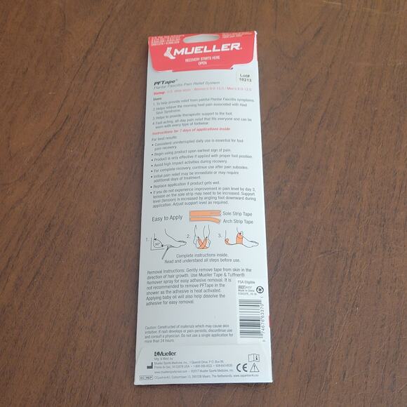 Mueller PFTape Pain Relief System  Plantar Fasciitis and Heel Pain 7 Pack NEW - Picture 3 of 9
